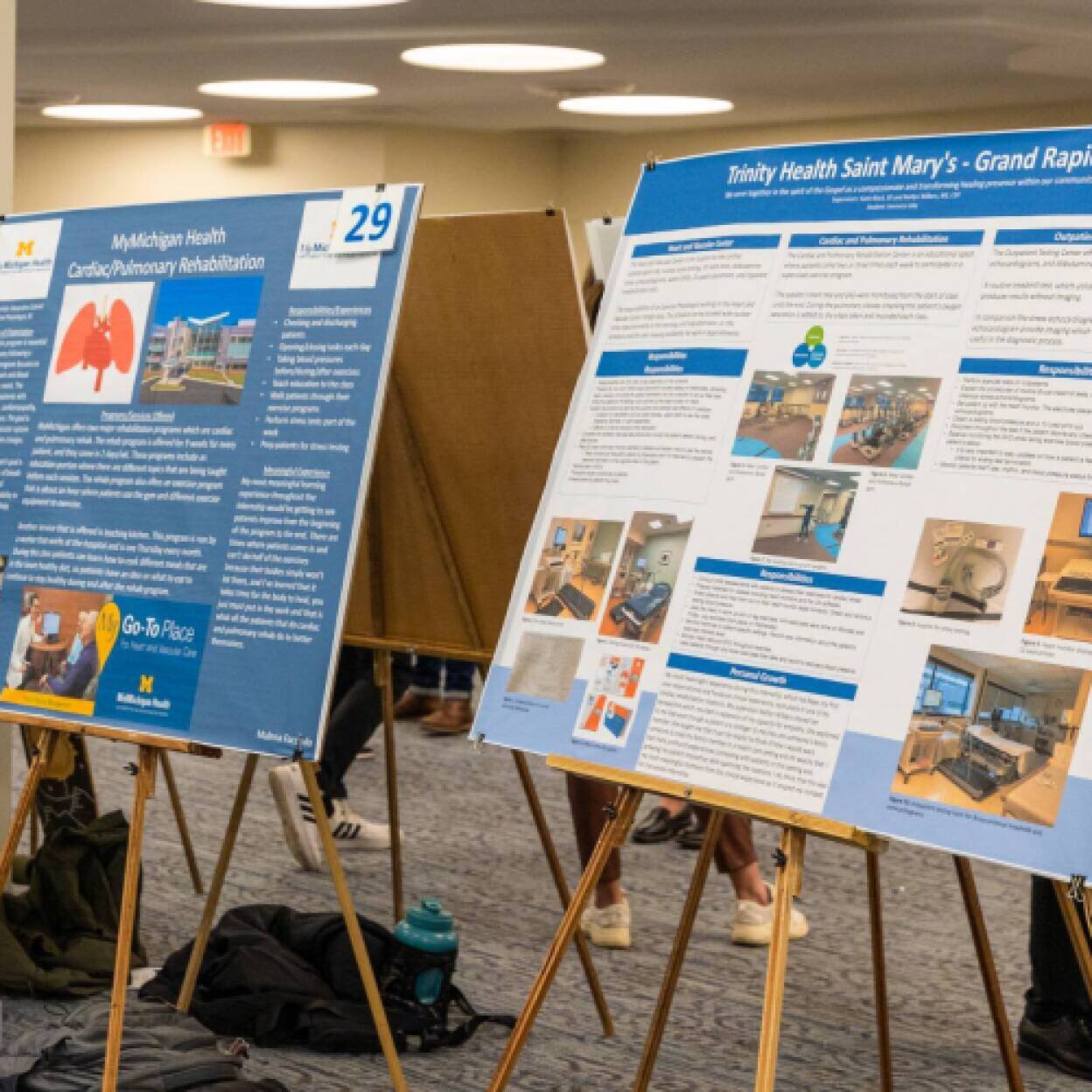Two posters on easels